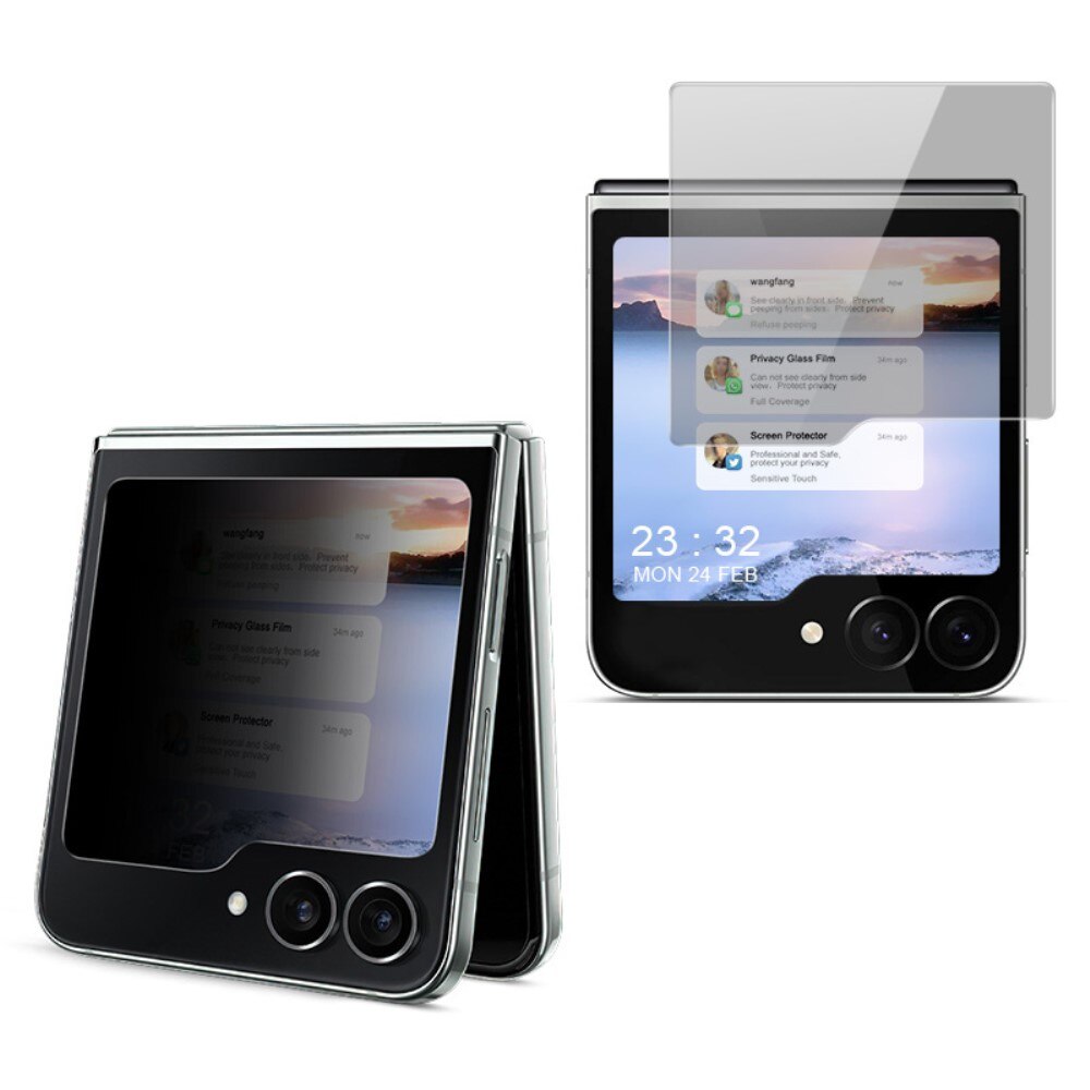Protection d'écran arriere en verre trempé de confidentialité Samsung Galaxy Z Flip 6