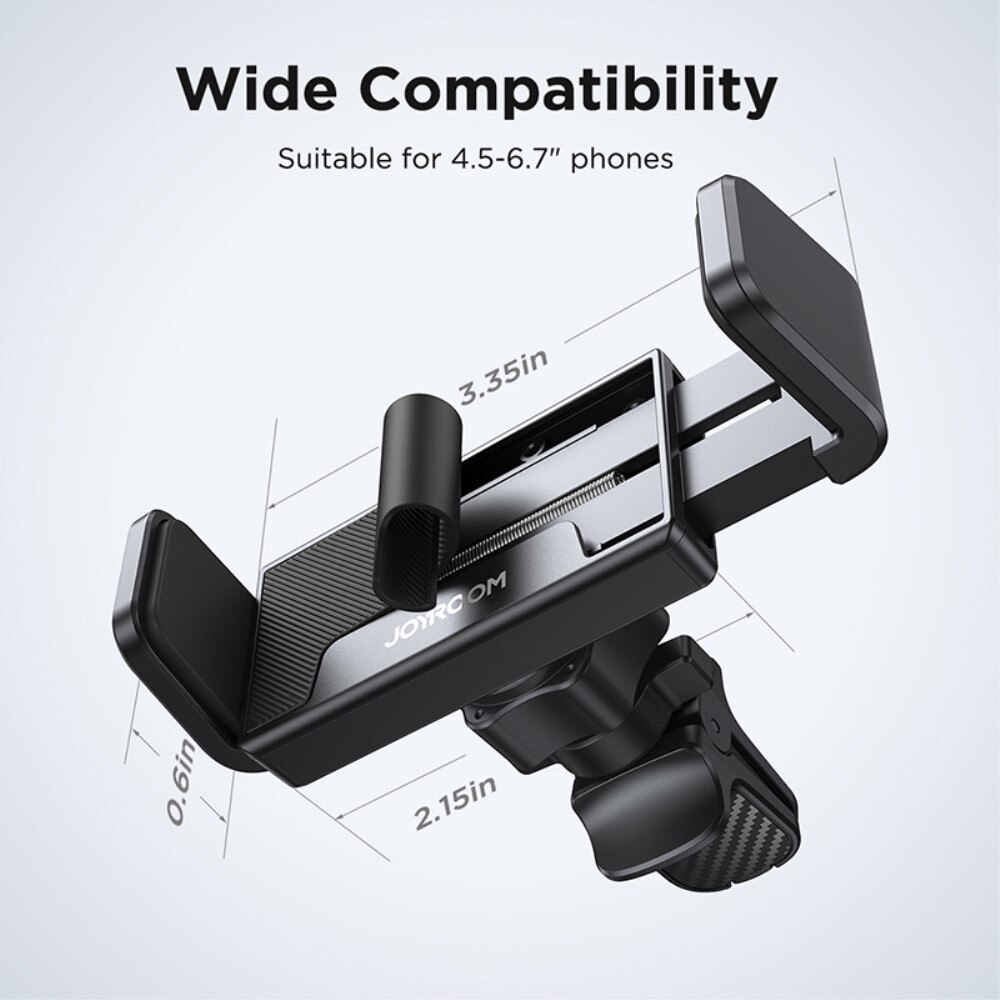 Support pour téléphone voiture à grille d'aératio JR-ZS377, noir