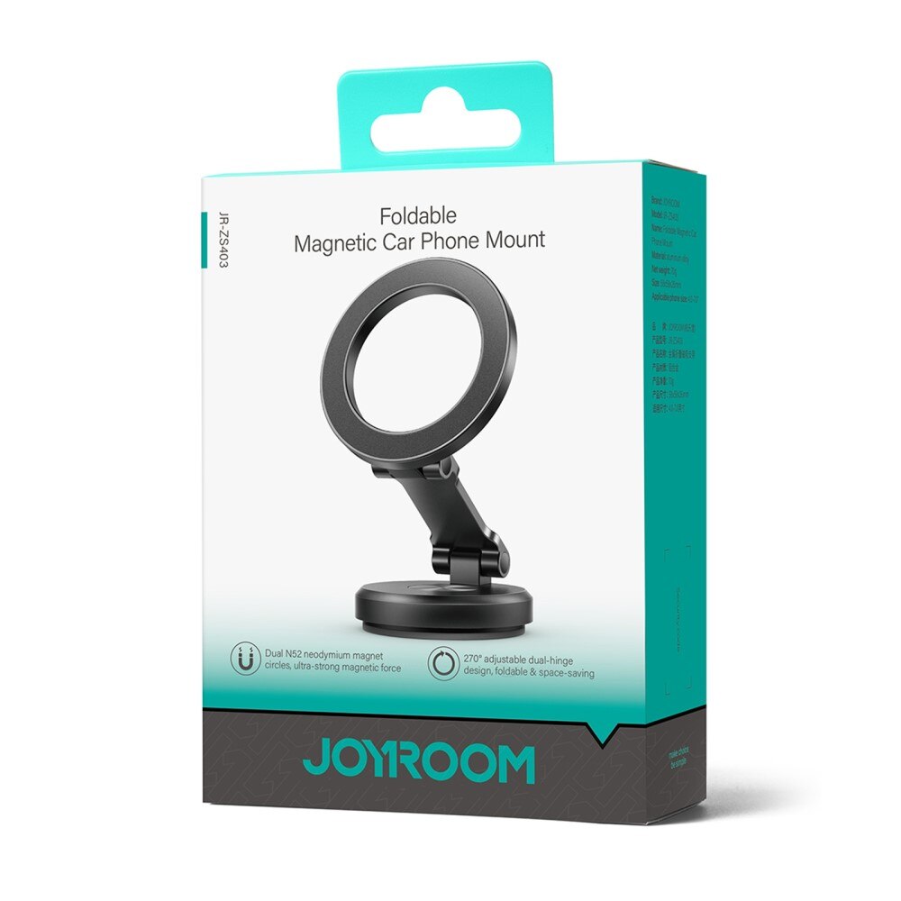 JR-ZS403 Magnetic MagSafe Foldable Car Mount Holder, noir