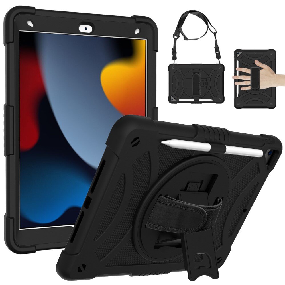 Coque hybride antichoc avec bandoulière iPad Air 10.5 3rd Gen (2019) noir