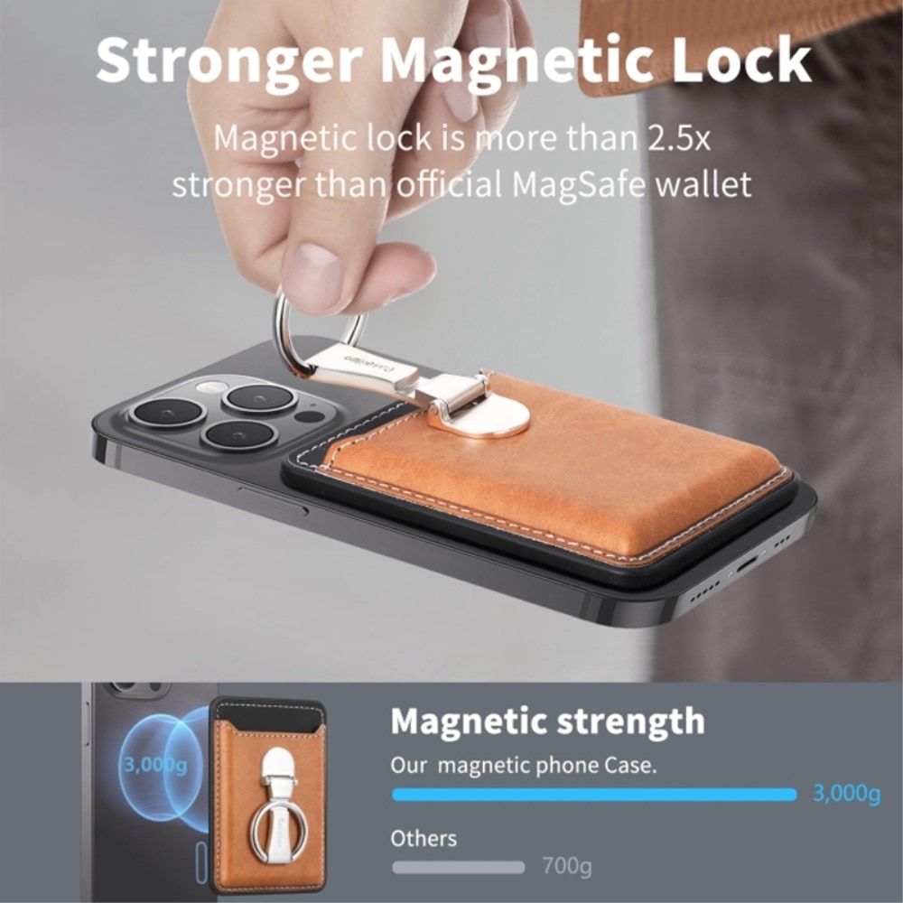 MagSafe Porte-carte Kickstand Ring marron