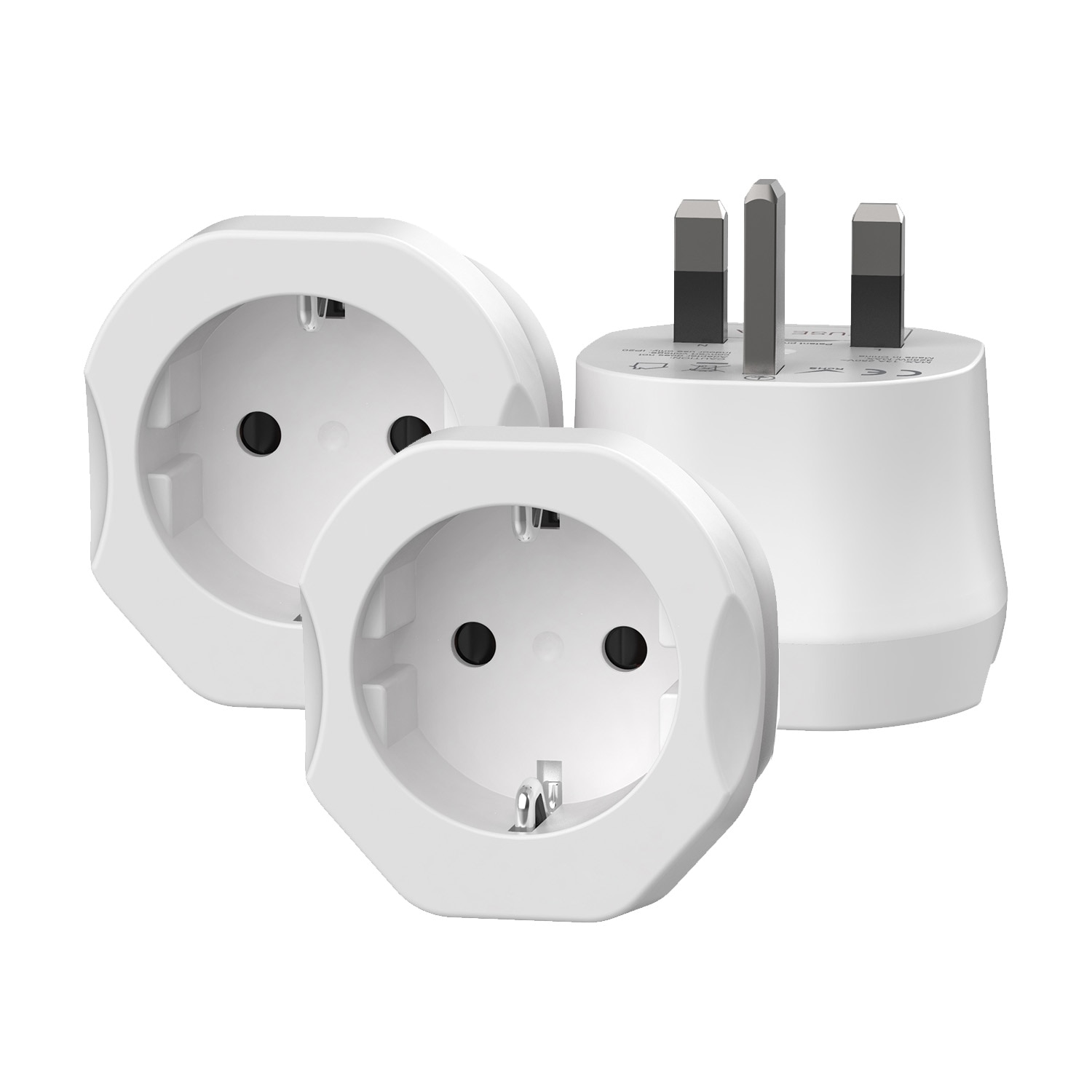 Adaptateur de voyage Europe vers Royaume-Uni (2 pièces)