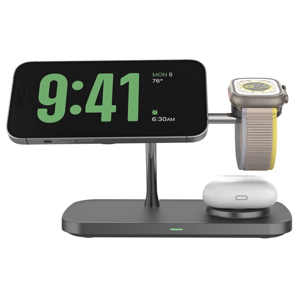 Station de Charge Sans Fil 3-en-1 Qi2 MagSafe, noir