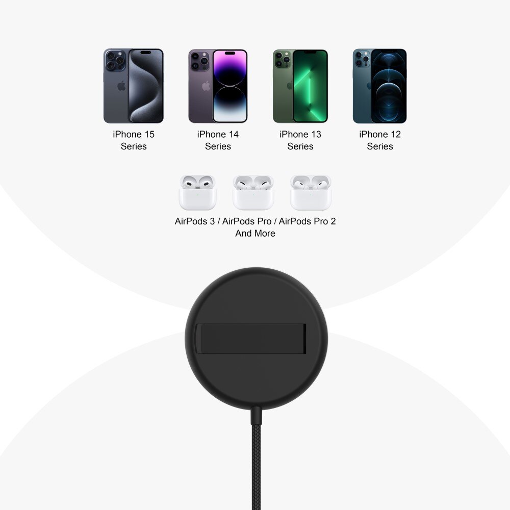 Chargeur Sans Fil Qi2 15W MagSafe avec Support, noir