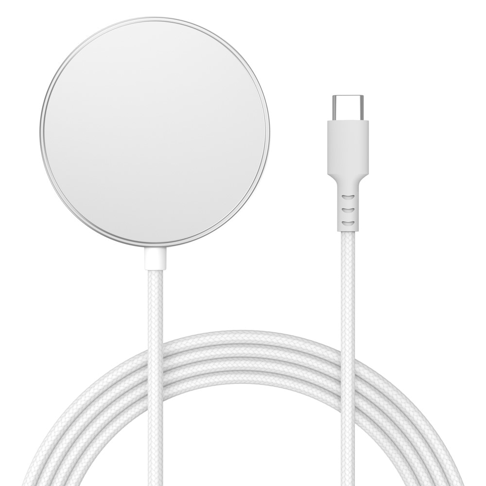 Apple iPhone 15 Chargeur Sans Fil Qi2 15W MagSafe , blanc