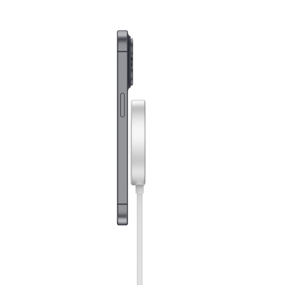 Apple iPhone 15 Chargeur Sans Fil Qi2 15W MagSafe , blanc