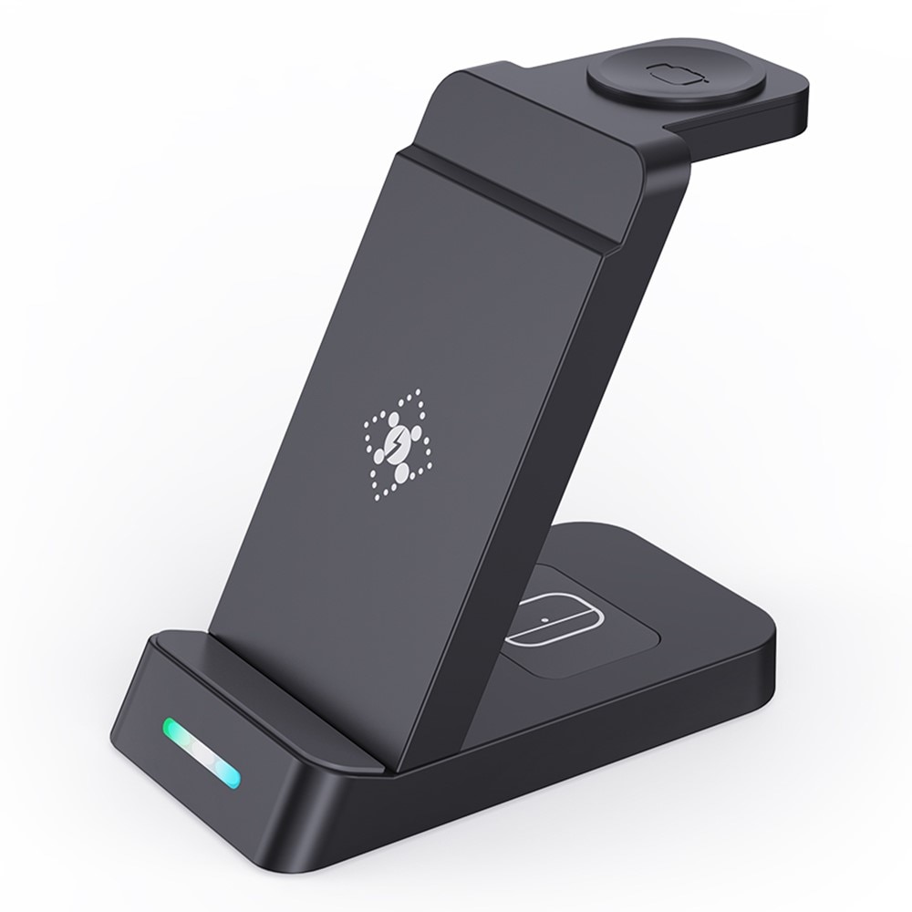 Station de charge sans fil 3 en 1 pour Apple, noir
