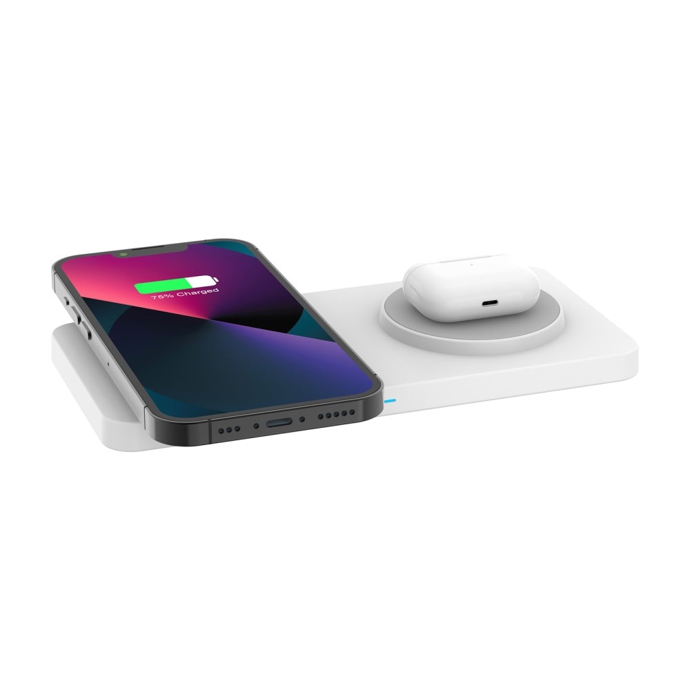 Station de Charge Sans Fil Magnétique 2-en-1 30W, Blanc