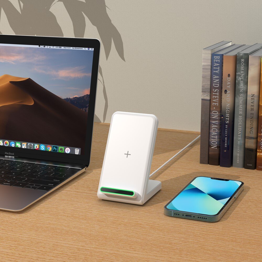 Support de Charge Sans Fil 15W, blanc