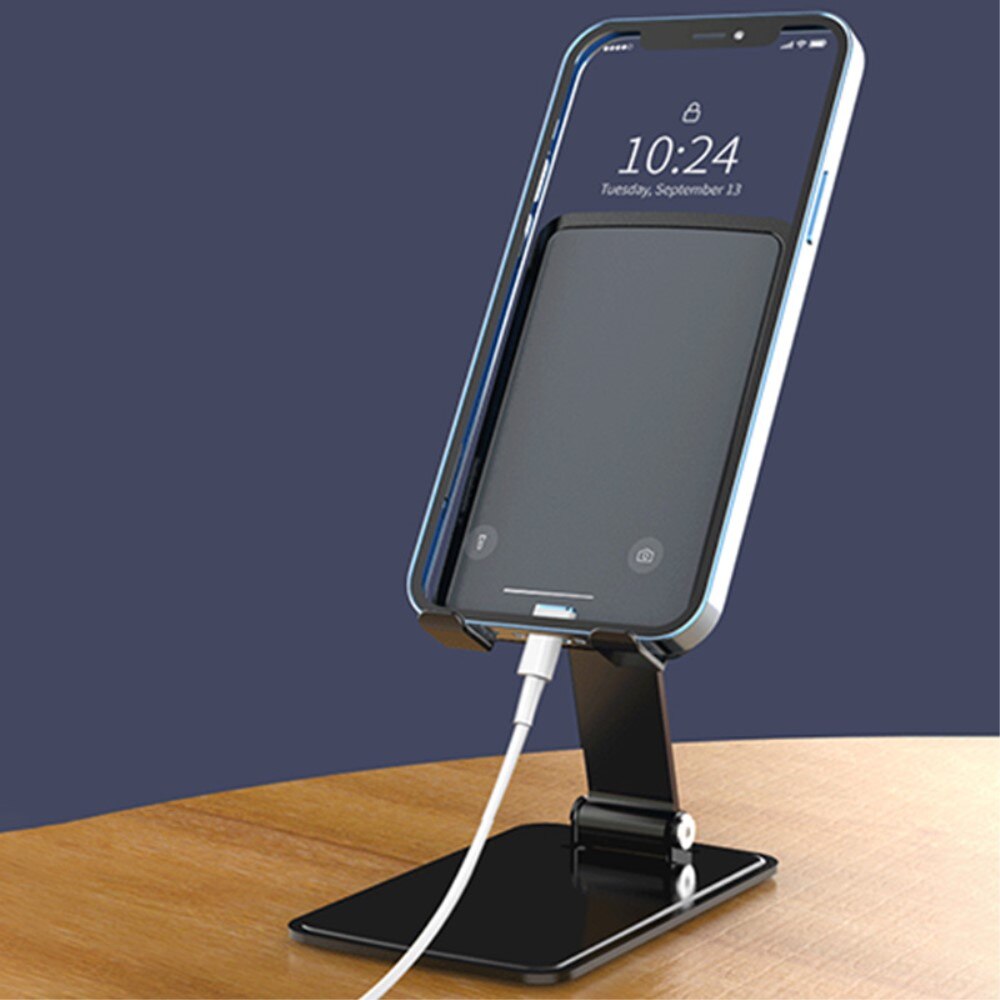 Support de table pliable pour téléphone portable/tablette, noir