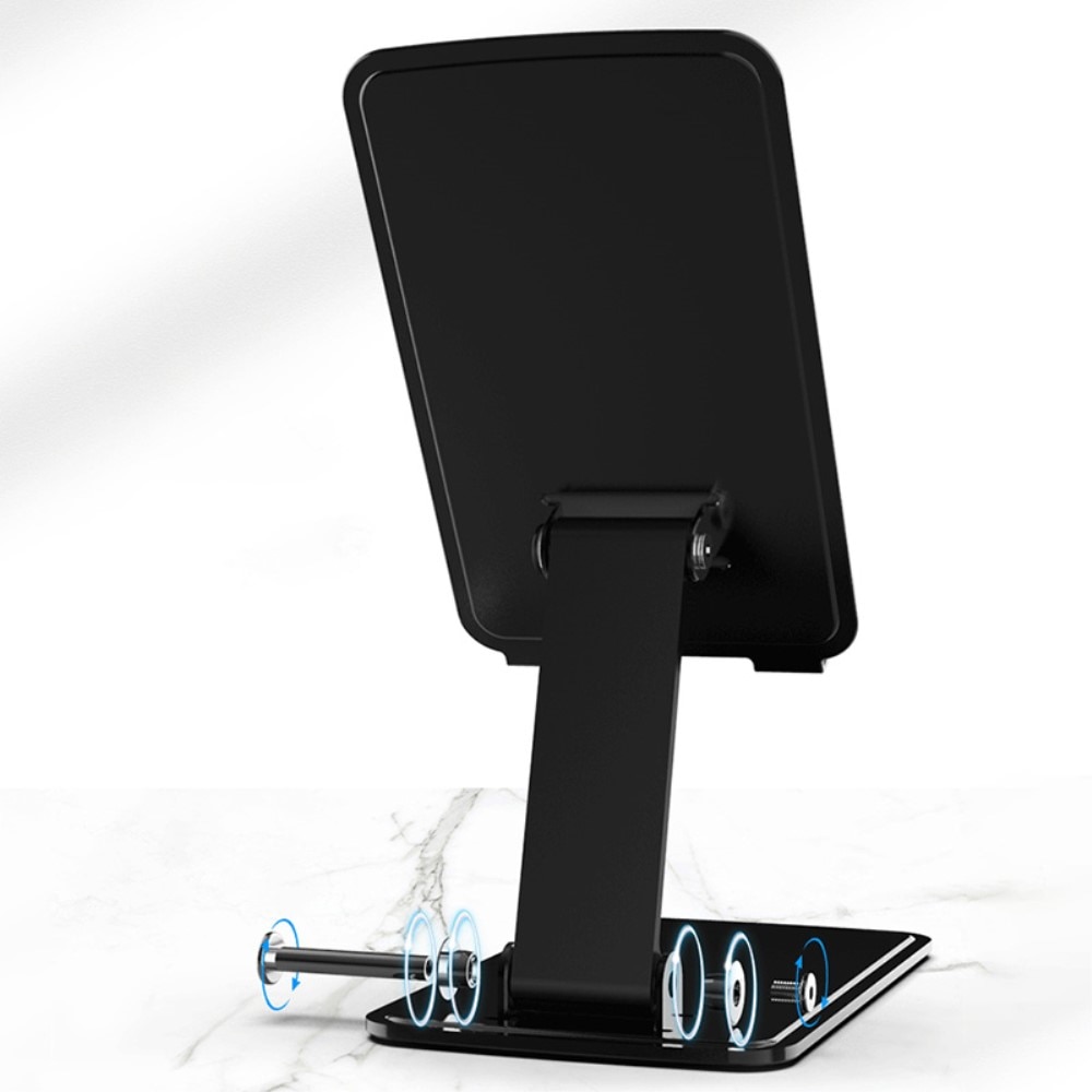 Support de table pliable pour téléphone portable/tablette, noir