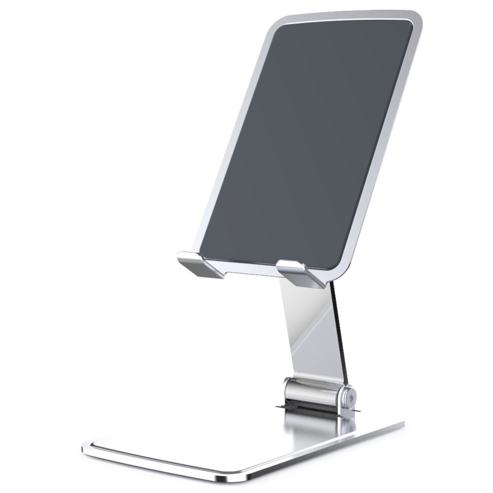 Support de table pliable pour téléphone portable/tablette, argent