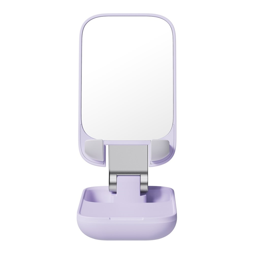 Support de table pliable avec miroir pour téléphone portable, violet