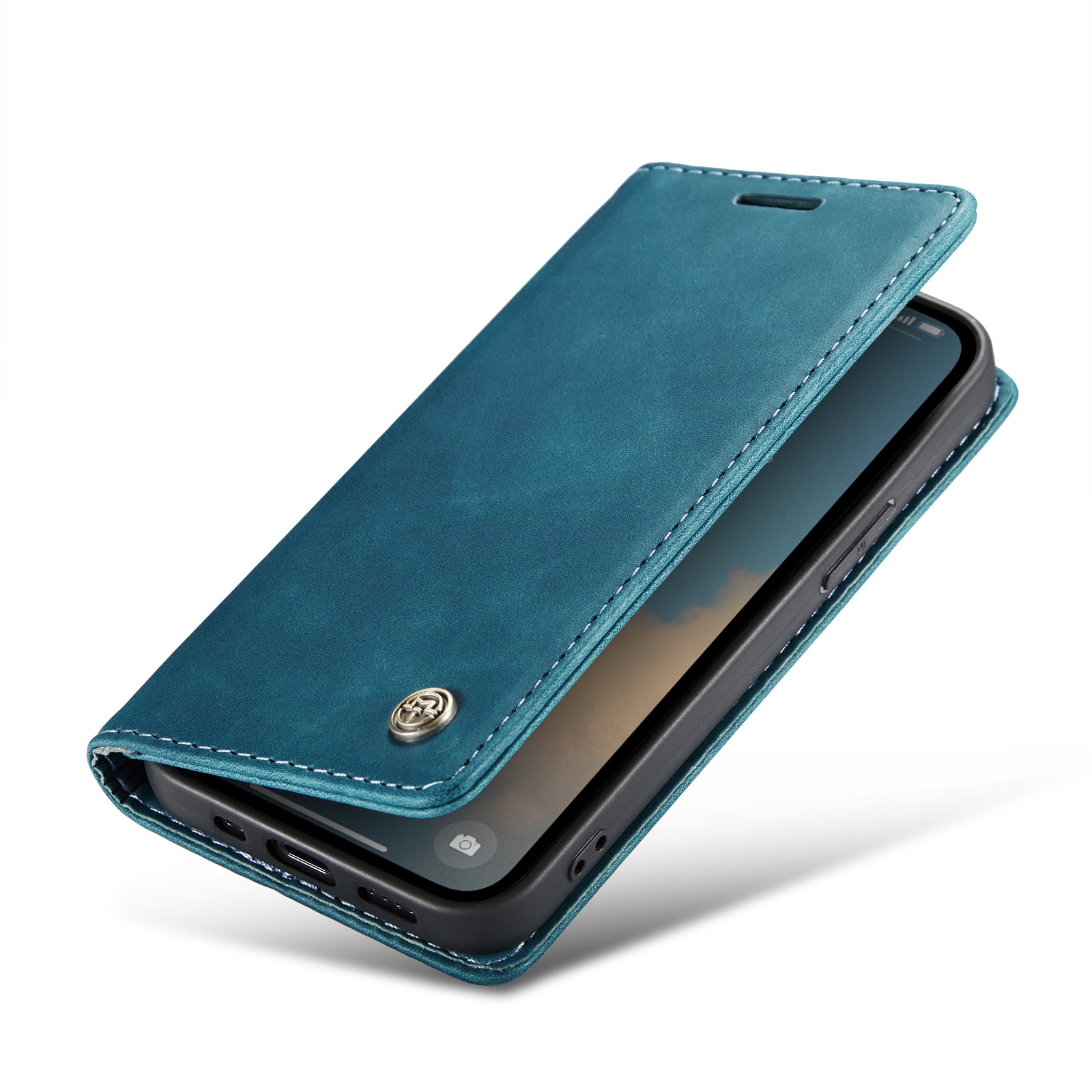 Étui portefeuille mince iPhone 16e, Bleu