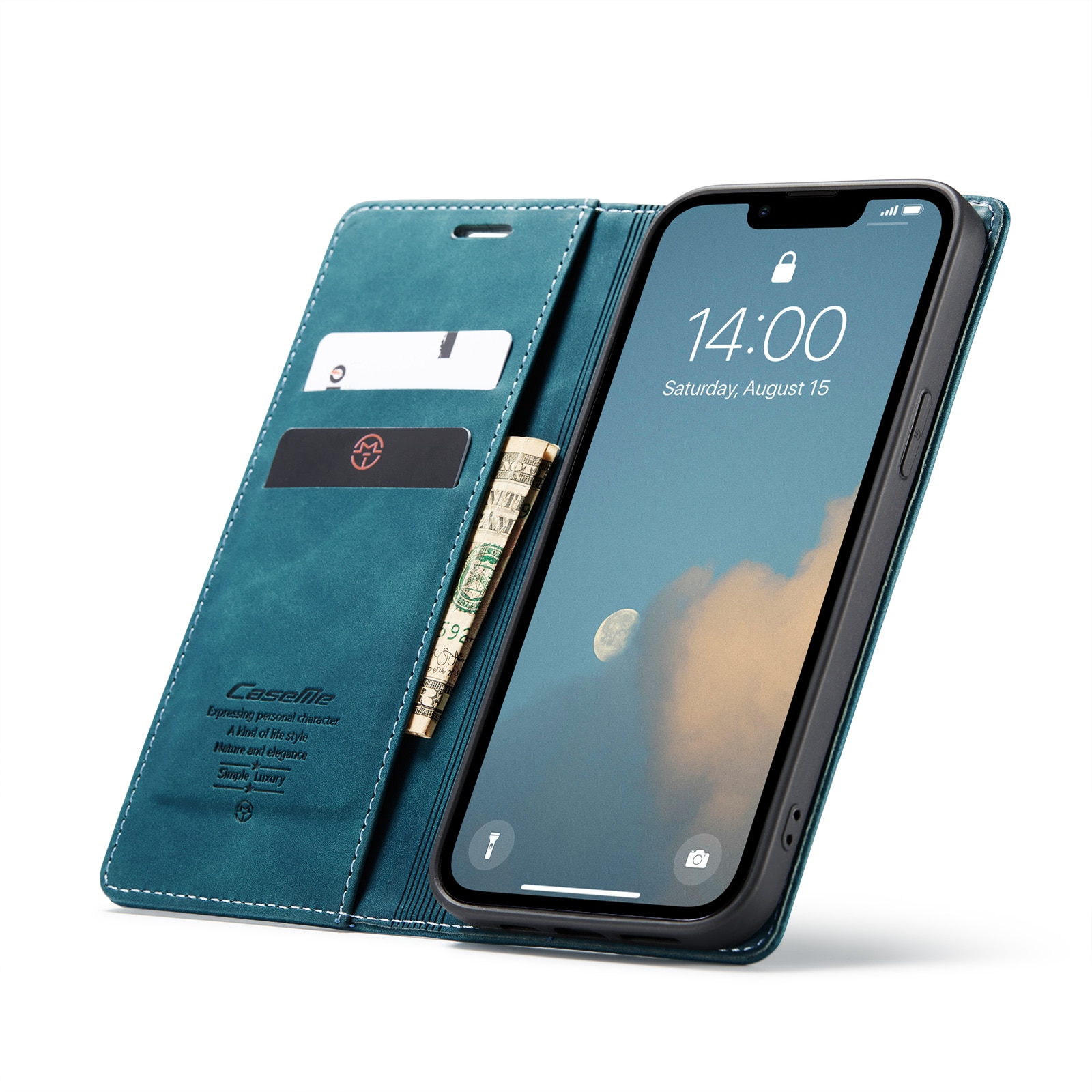 Étui portefeuille mince iPhone 16e, Bleu
