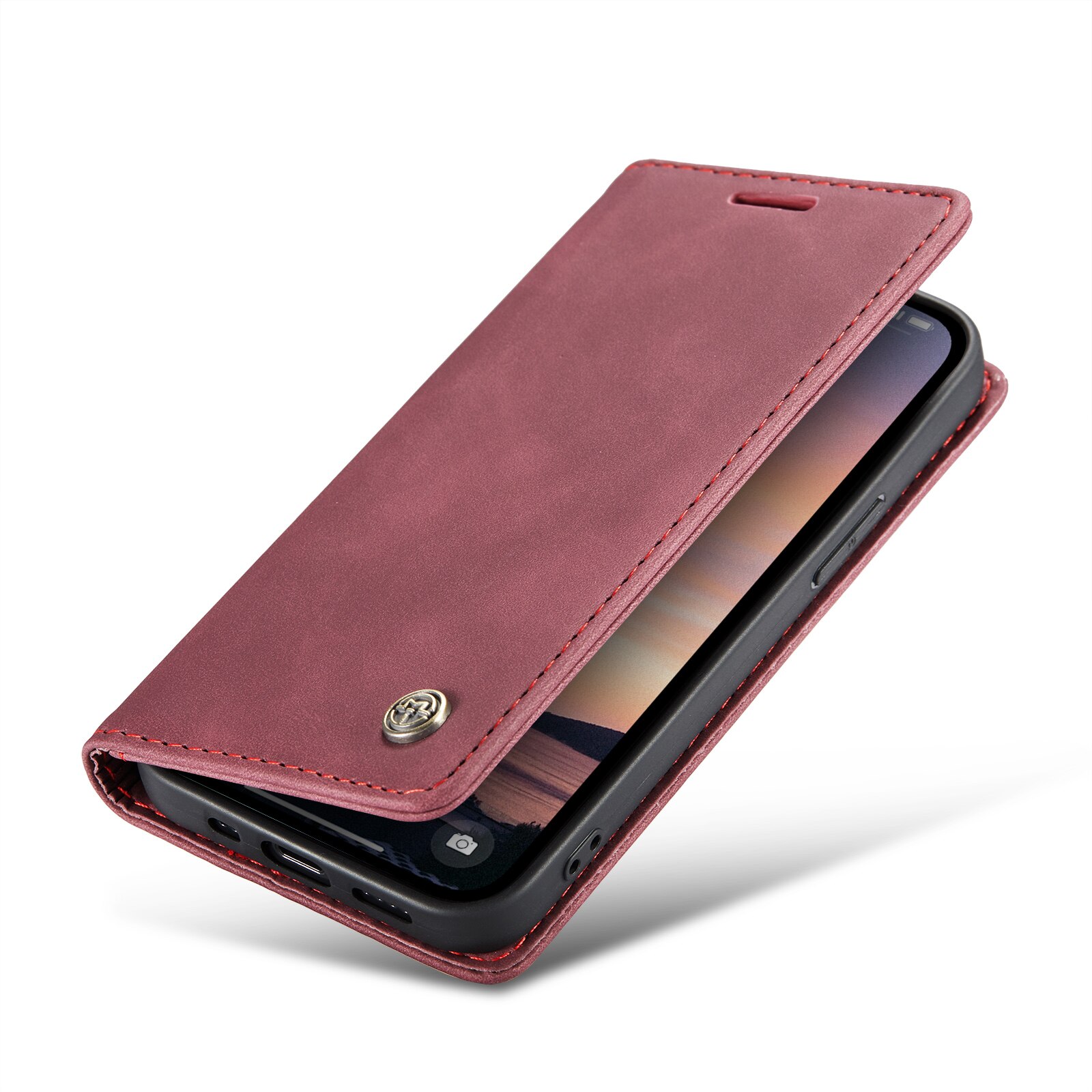 Étui portefeuille mince iPhone 16e, Rouge