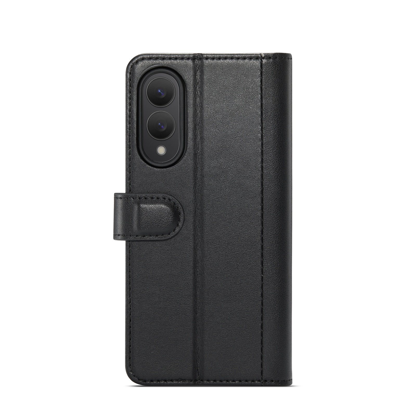 Étui en cuir veritable Samsung Galaxy S25 Edge, Noir