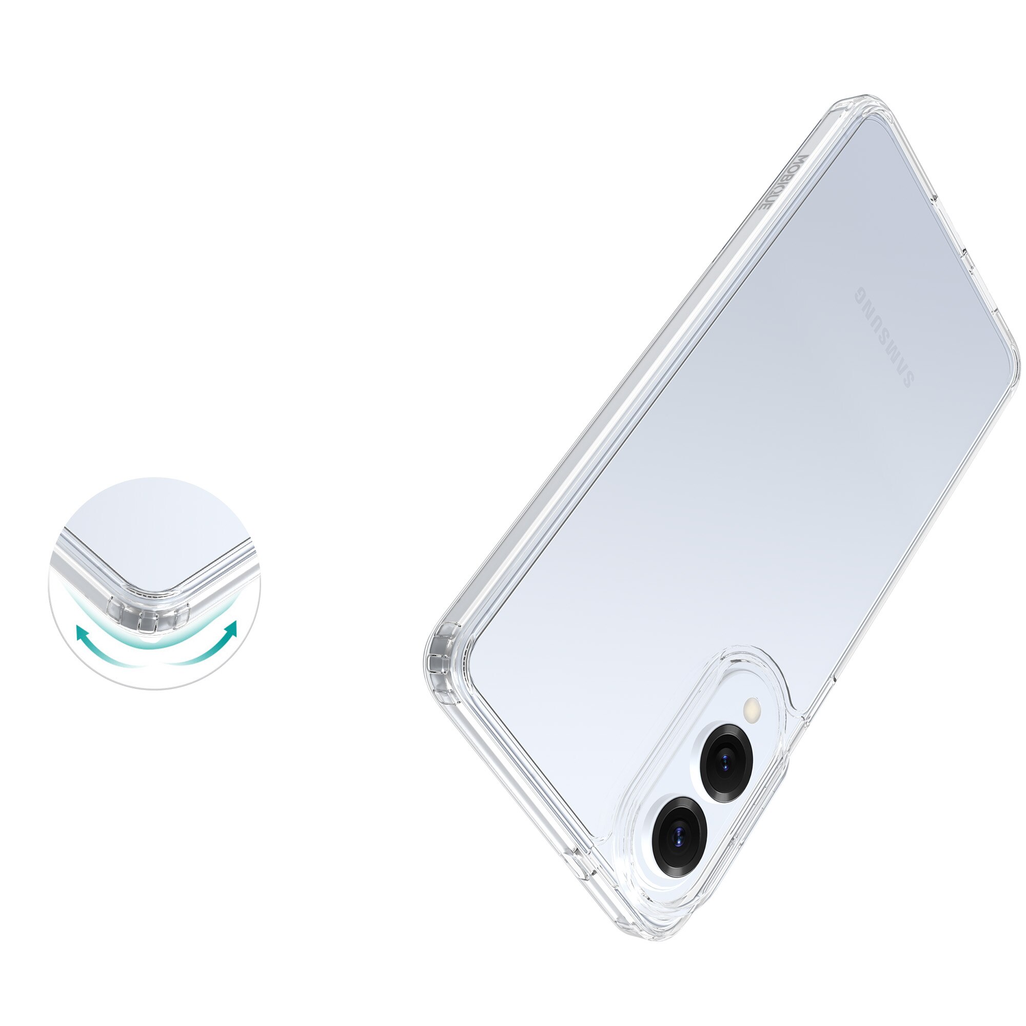 Coque hybride pour Samsung Galaxy S25 Edge, Transparent