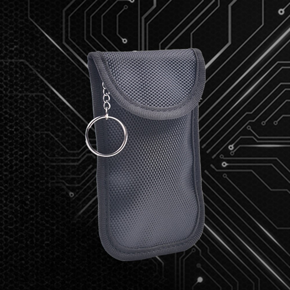 Etui pour clé de voiture avec protection RFID et porte-ceinture, style fibre de carbone