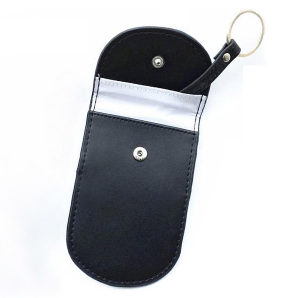 Etui clé de voiture en cuir avec protection RFID, noir