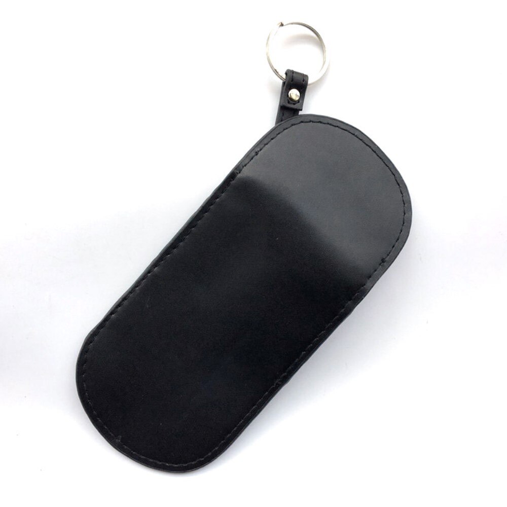 Etui clé de voiture en cuir avec protection RFID, noir