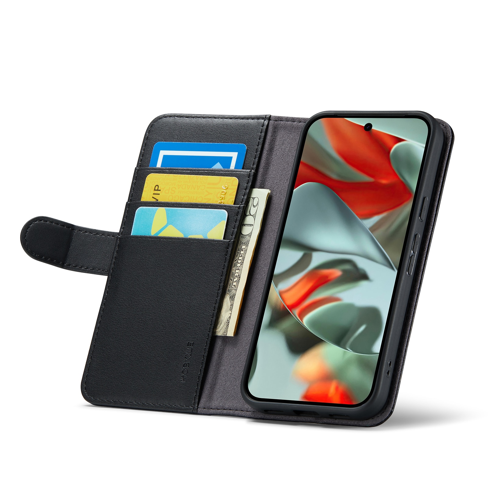 Étui en cuir veritable Google Pixel 10 Pro, Noir