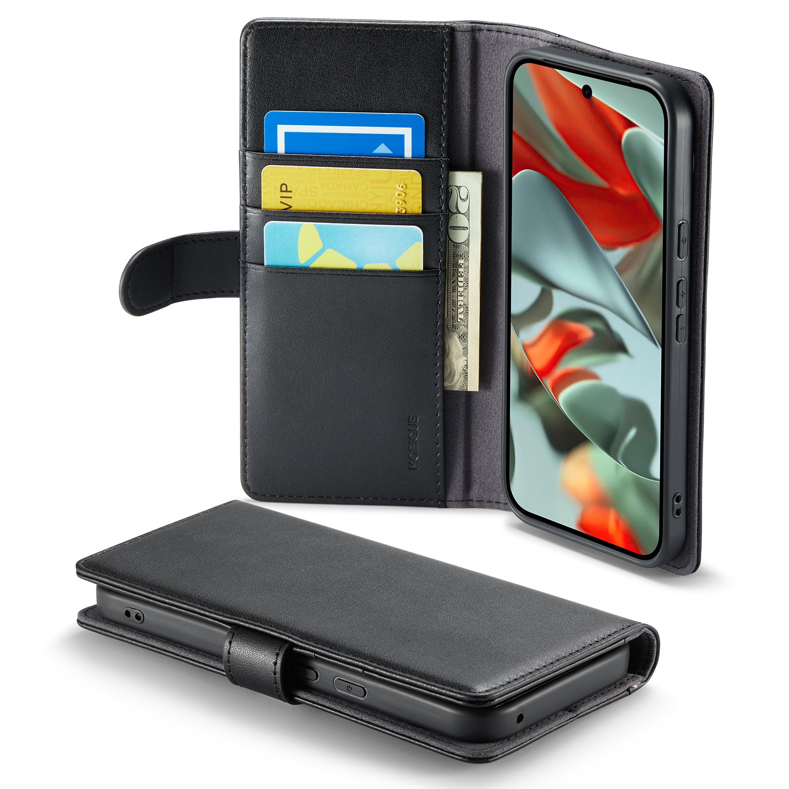 Étui en cuir veritable Google Pixel 10 Pro XL, Noir