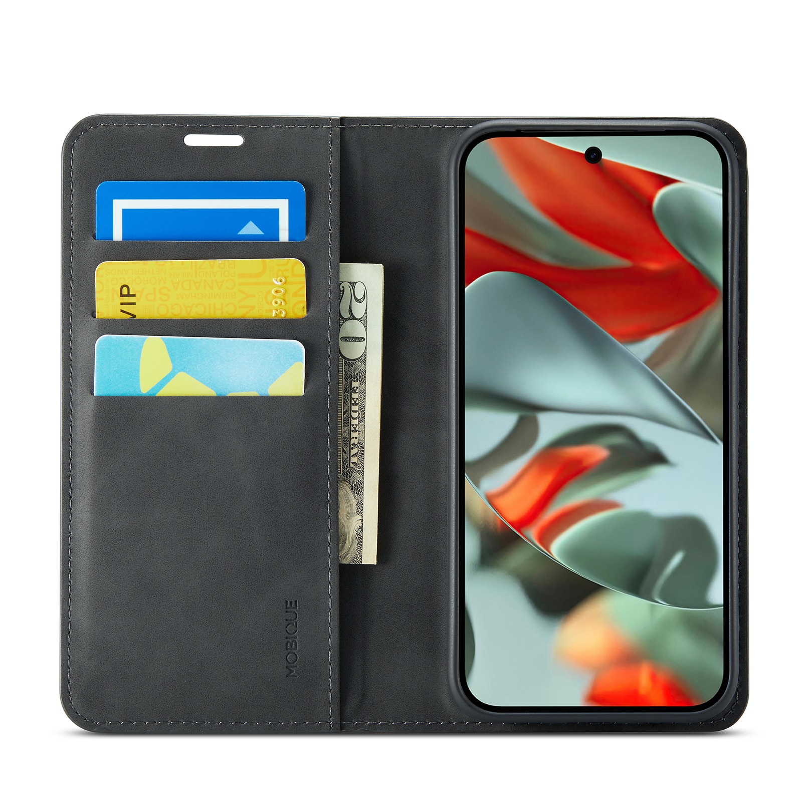 Coque portefeuille mince Google Pixel 10, Noir
