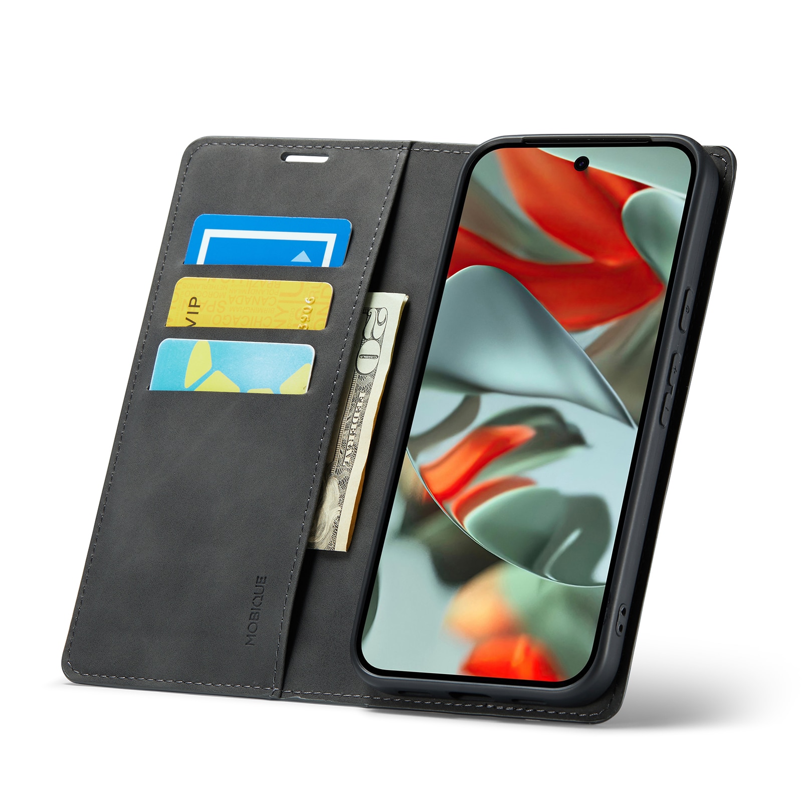 Coque portefeuille mince Google Pixel 10 Pro XL, Noir