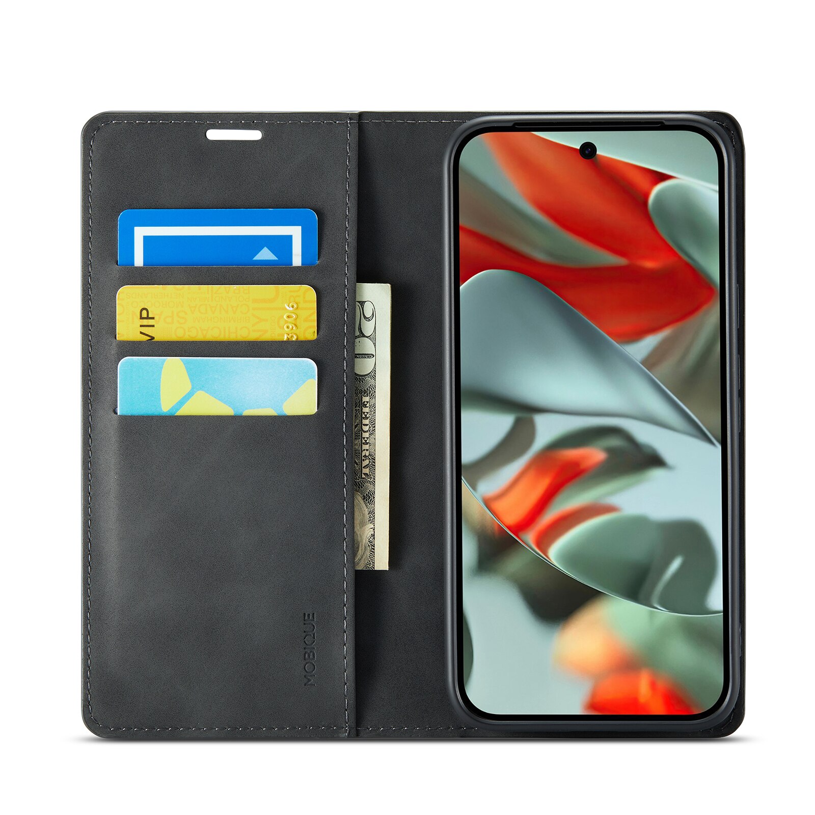 Coque portefeuille mince Google Pixel 10 Pro XL, Noir