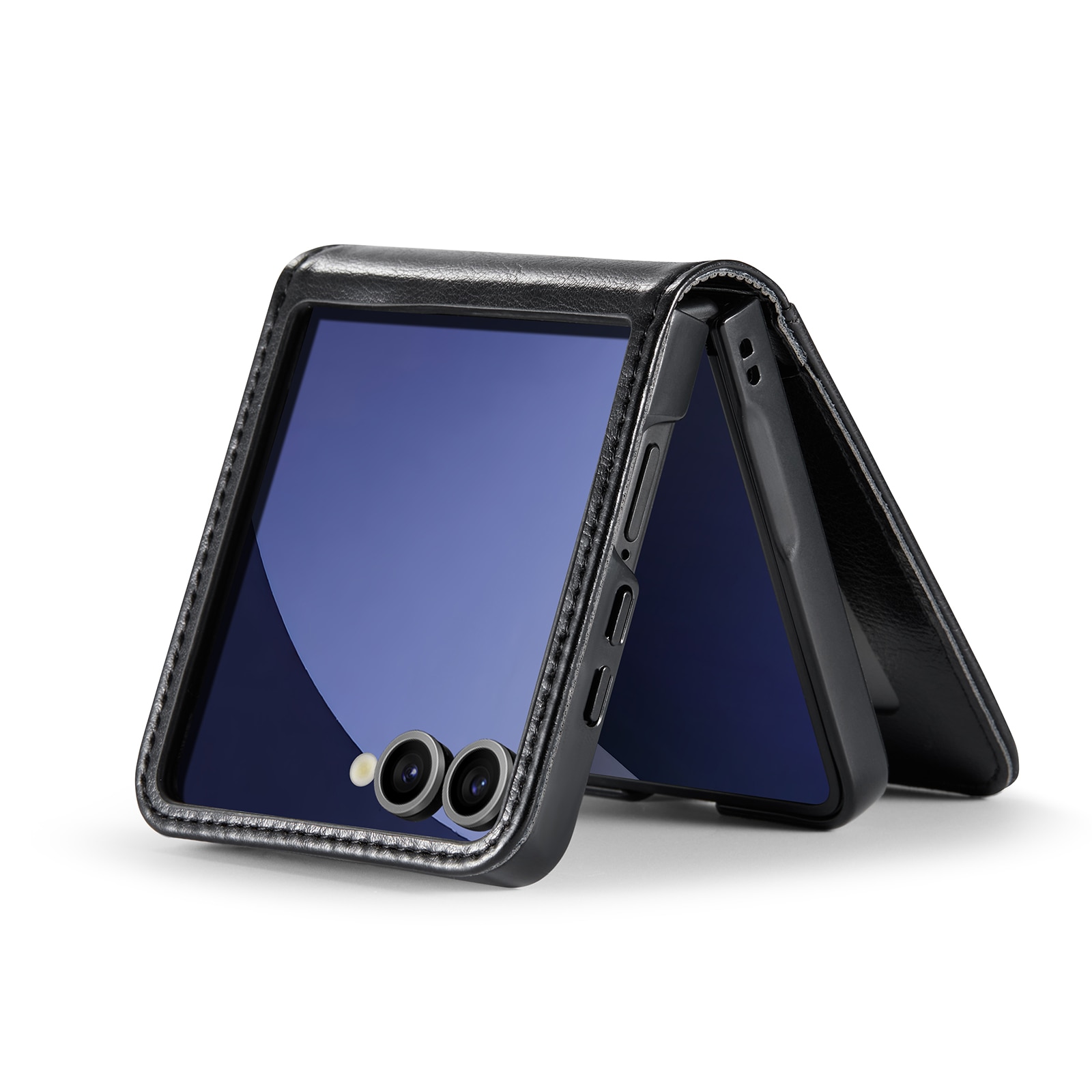 Étui en cuir veritable Samsung Galaxy Z Flip 7, Noir