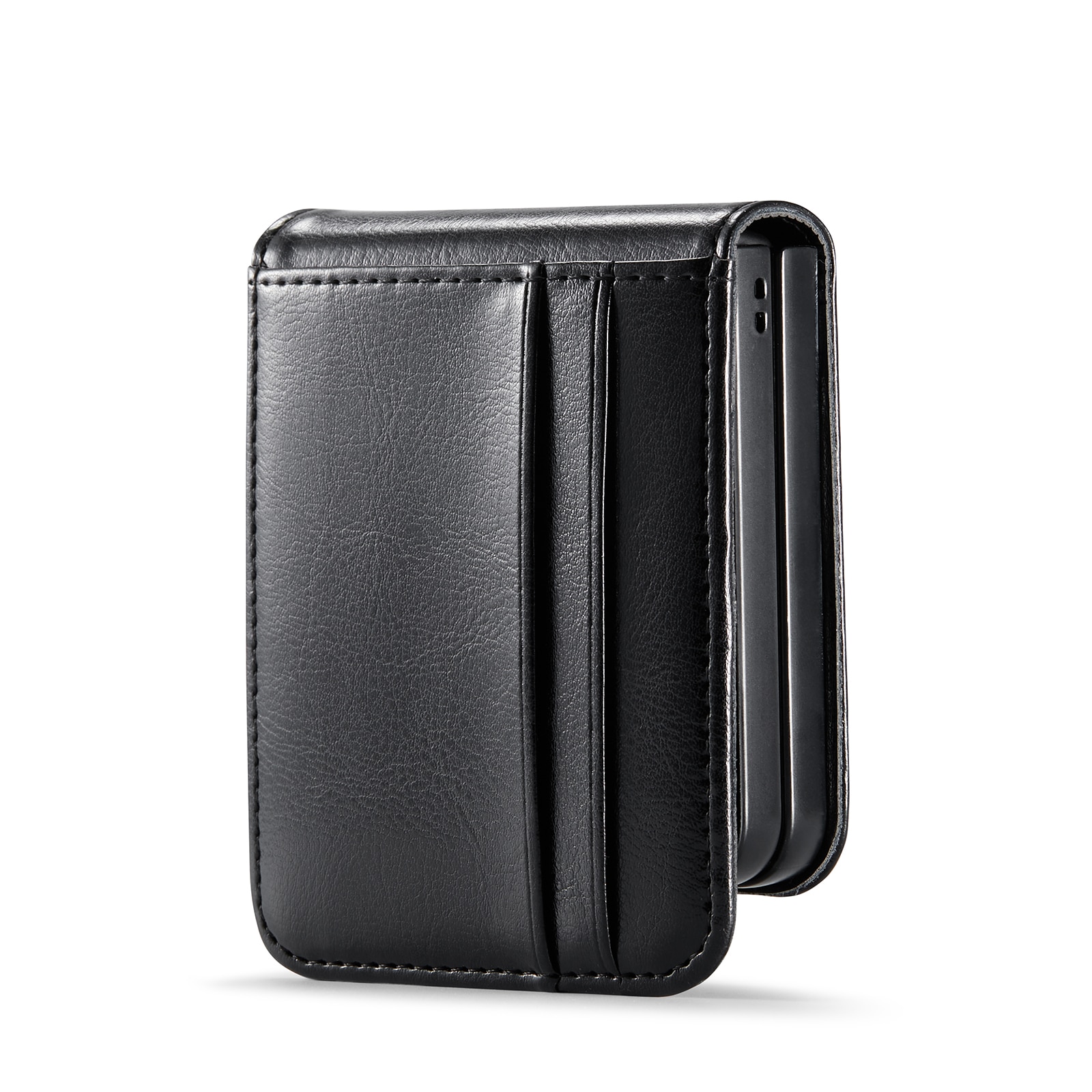 Étui en cuir veritable Samsung Galaxy Z Flip 7, Noir