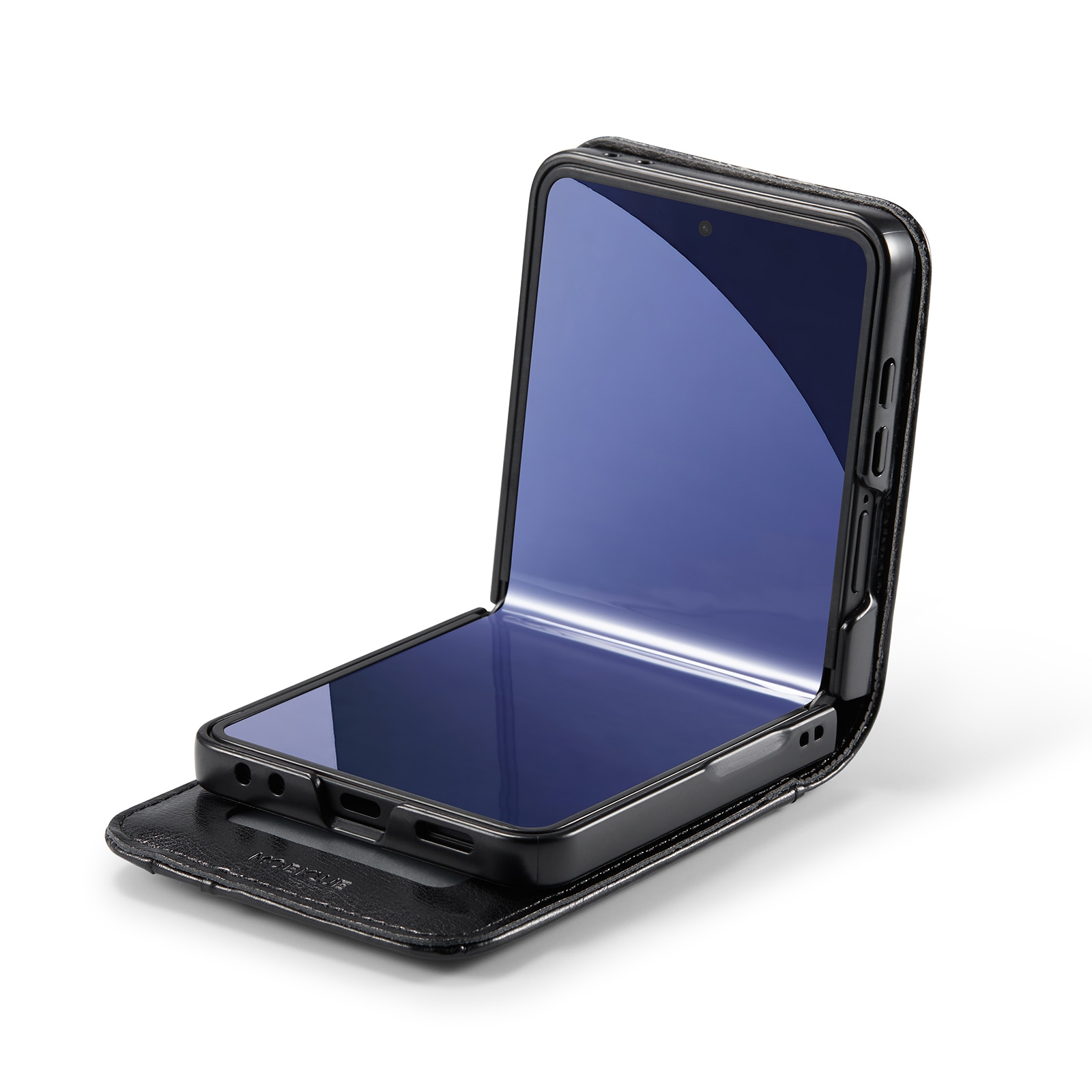 Étui en cuir veritable Samsung Galaxy Z Flip 7, Noir