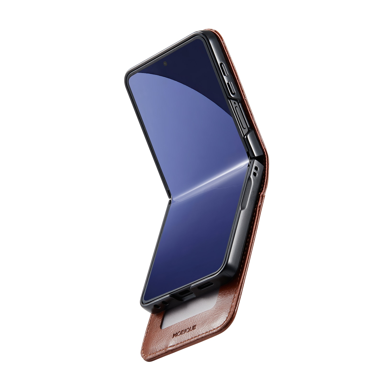 Étui en cuir veritable Samsung Galaxy Z Flip 7, Cognac