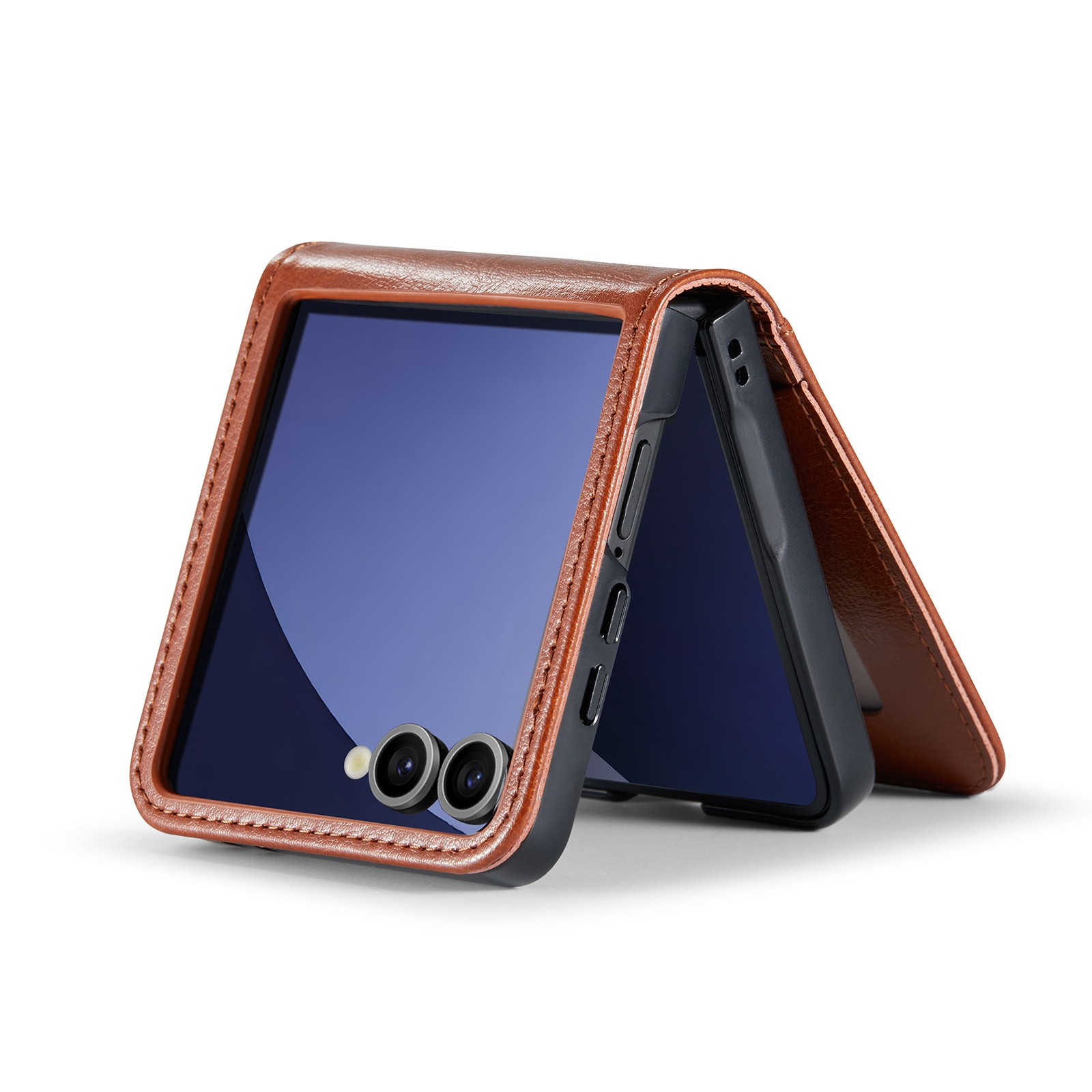 Étui en cuir veritable Samsung Galaxy Z Flip 7, Cognac
