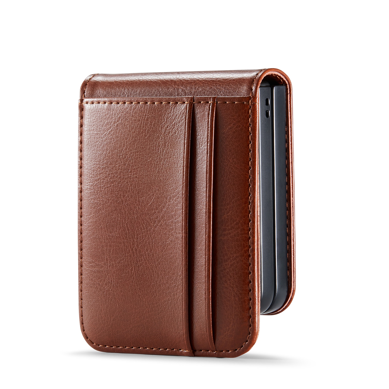 Étui en cuir veritable Samsung Galaxy Z Flip 7, Cognac