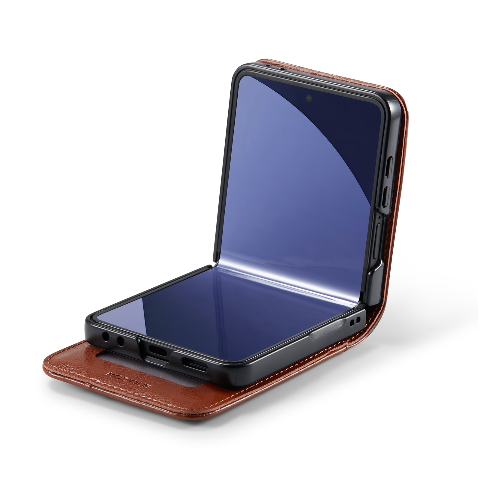 Étui en cuir veritable Samsung Galaxy Z Flip 7, Cognac