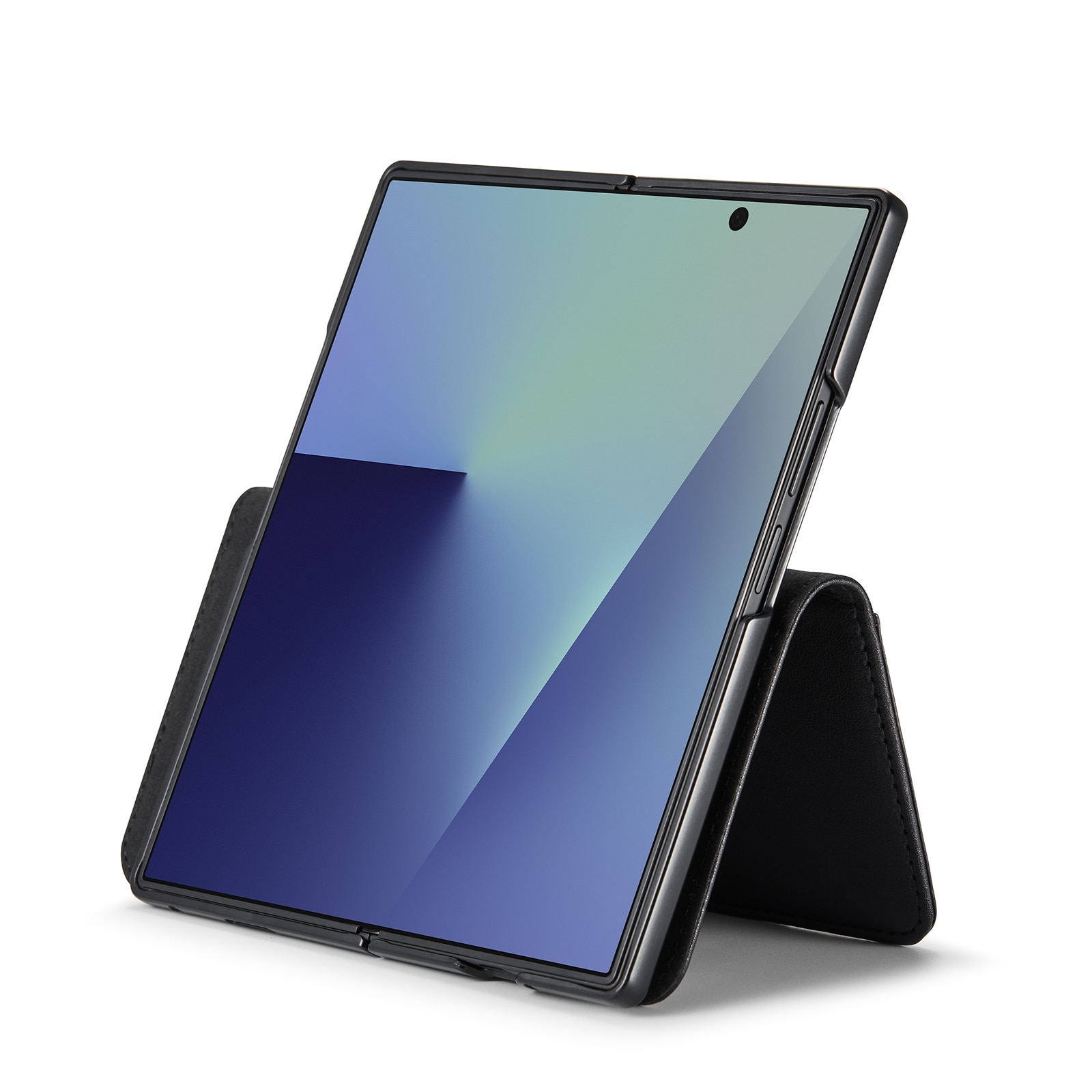 Étui en cuir veritable Samsung Galaxy Z Fold 7, Noir
