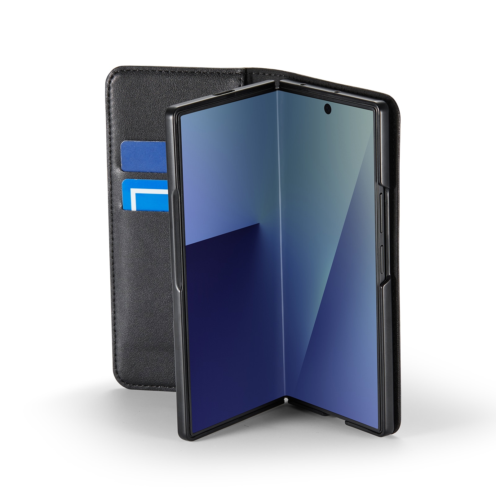 Étui en cuir veritable Samsung Galaxy Z Fold 7, Noir