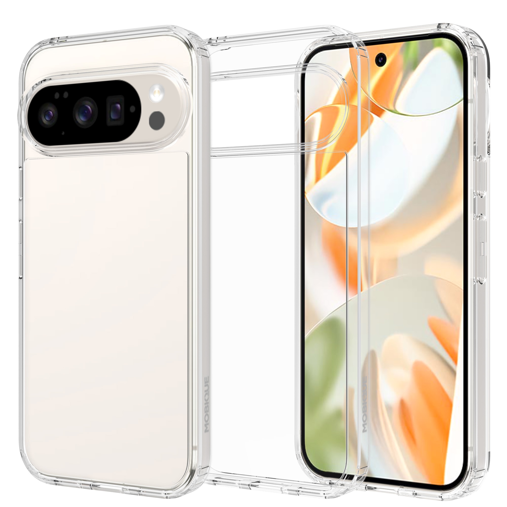 Coque hybride pour Google Pixel 10 Pro XL, Transparent
