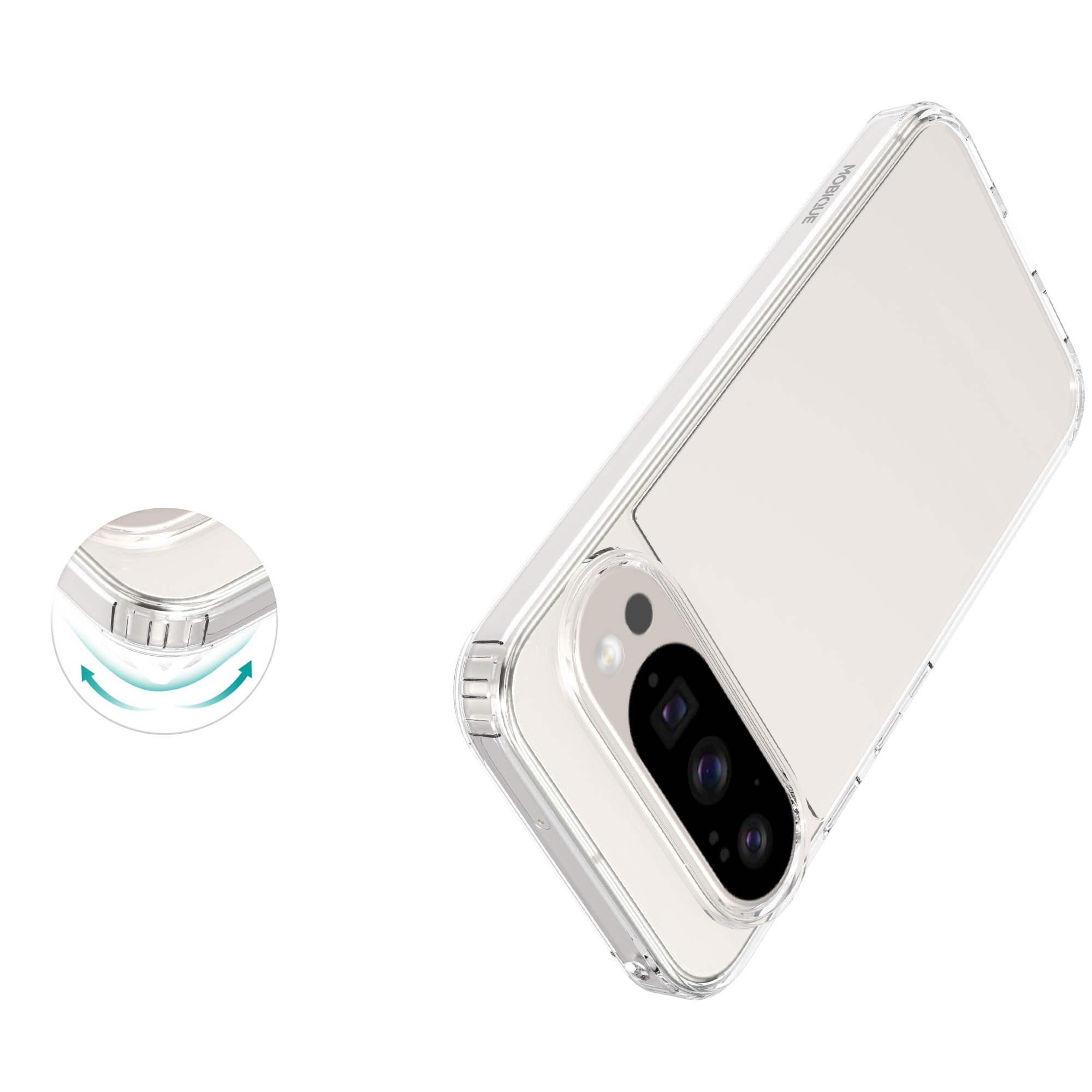 Coque hybride pour Google Pixel 10, Transparent