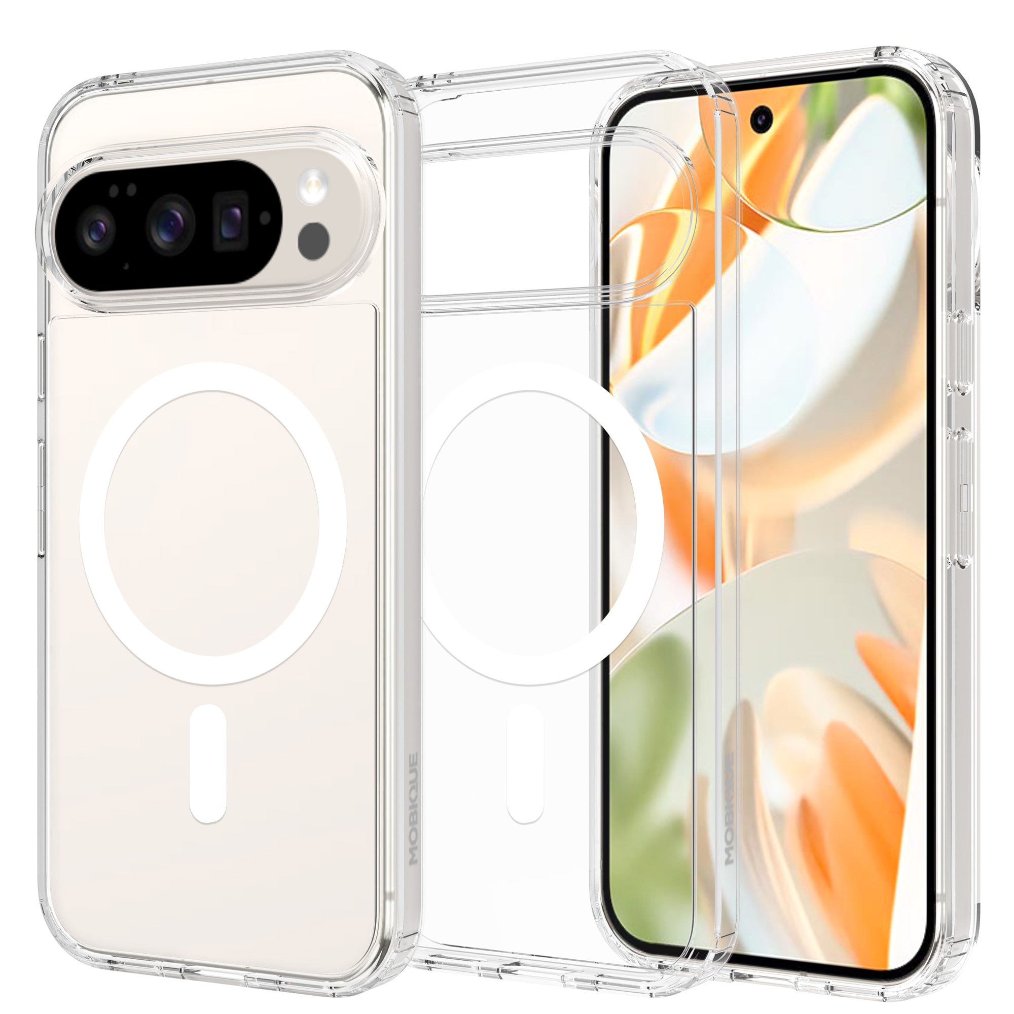Coque hybride MagSafe Google Pixel 10 Pro XL, Transparent