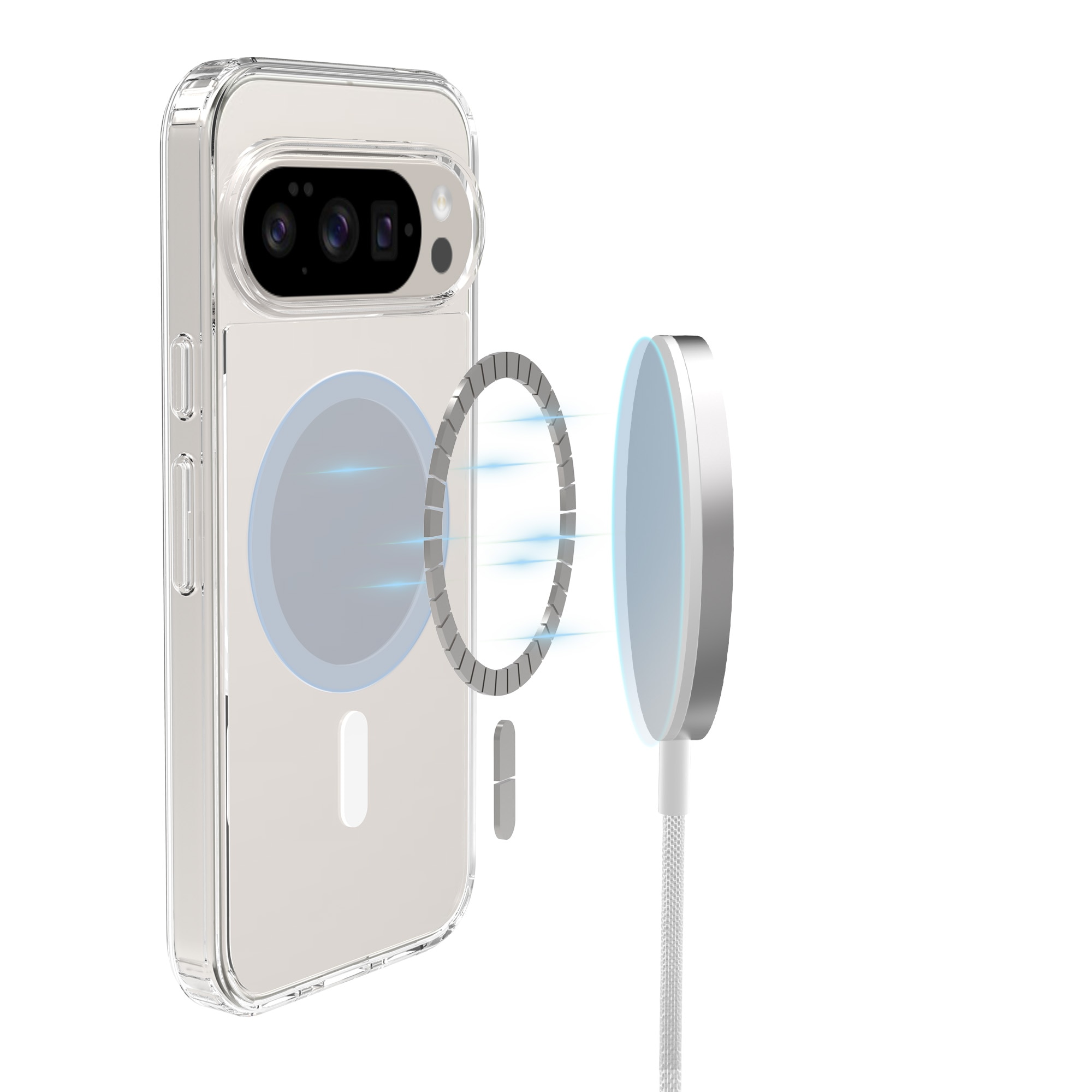 Coque hybride MagSafe Google Pixel 10 Pro XL, Transparent