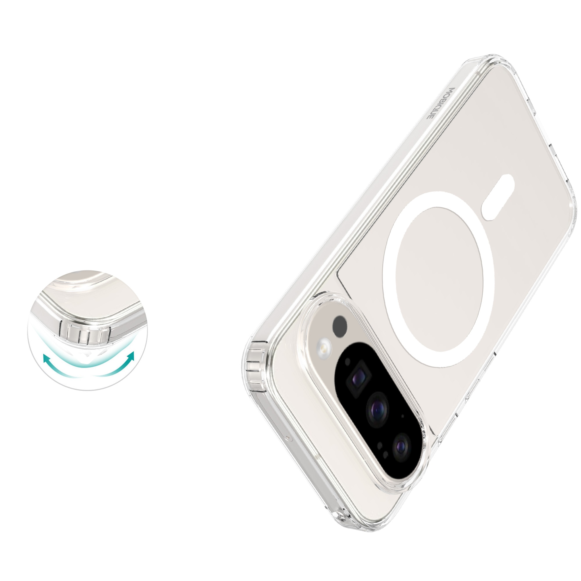 Coque hybride MagSafe Google Pixel 10 Pro XL, Transparent