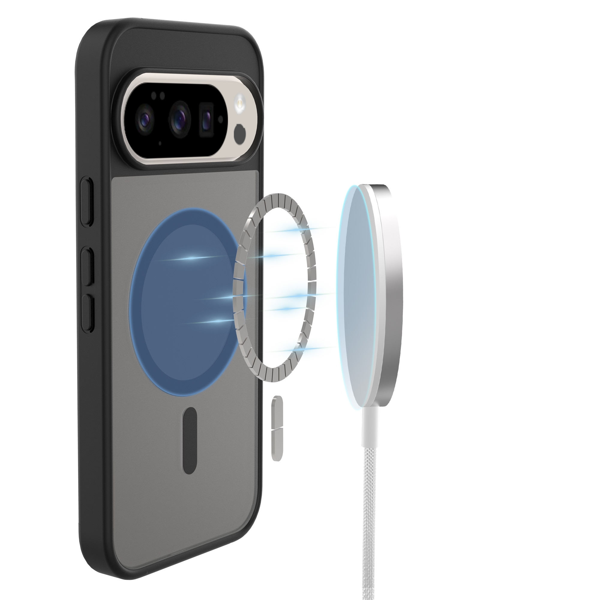 Coque Magnetic Hybrid Google Pixel 10, Frosted Black