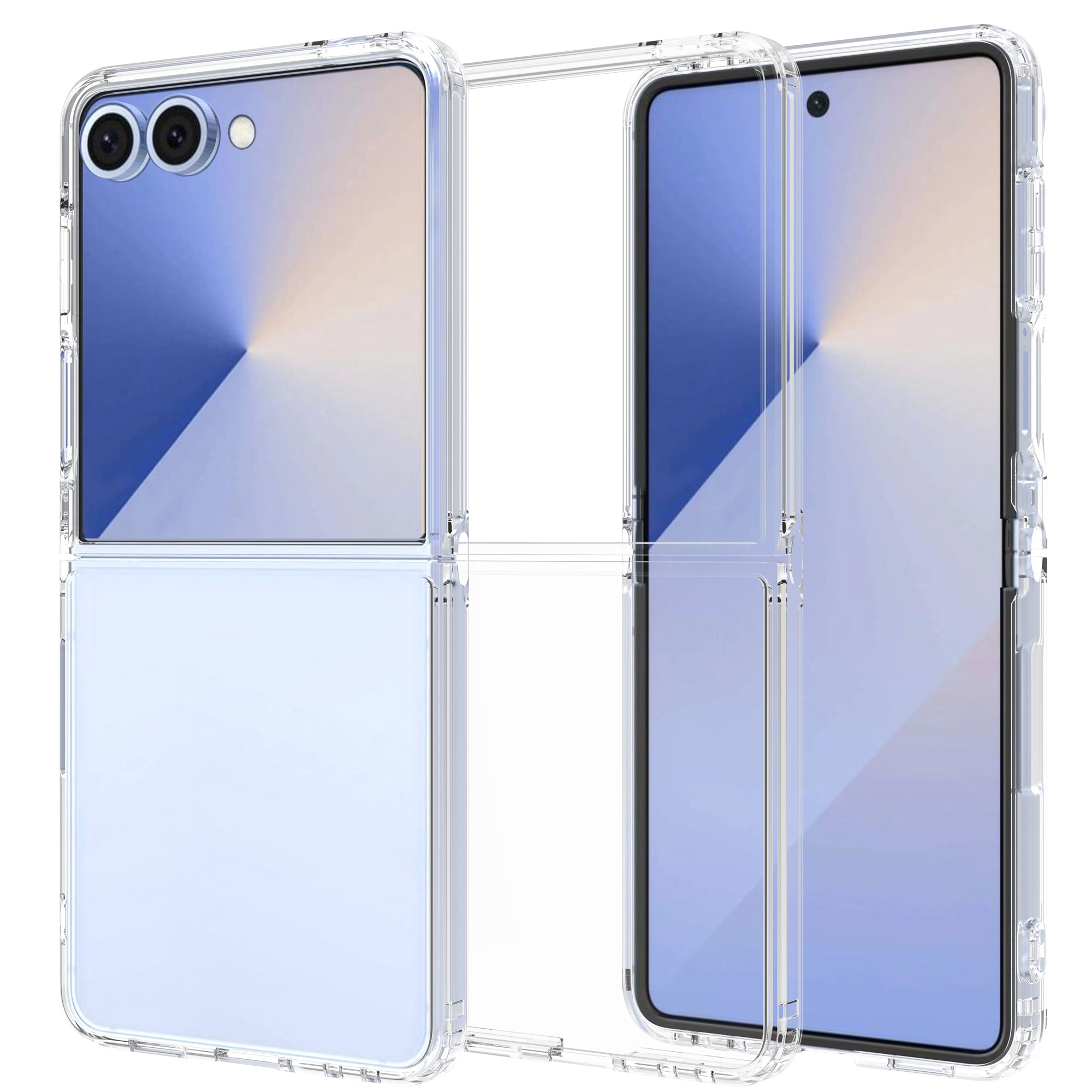 Coque hybride pour Samsung Galaxy Z Flip 7, transparent