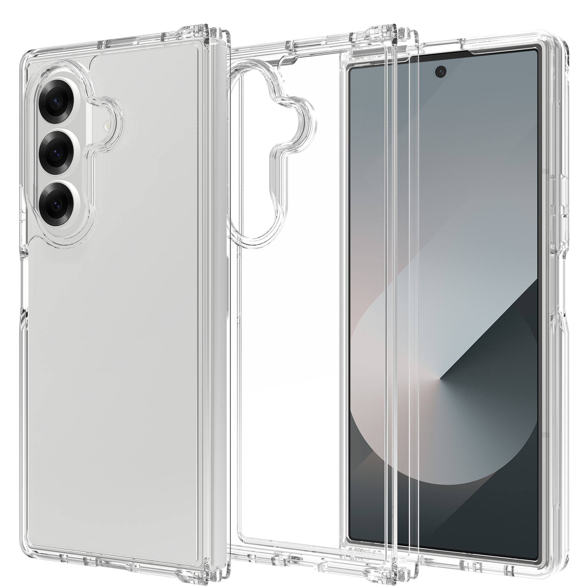 Coque hybride pour Samsung Galaxy Z Fold 7, transparent
