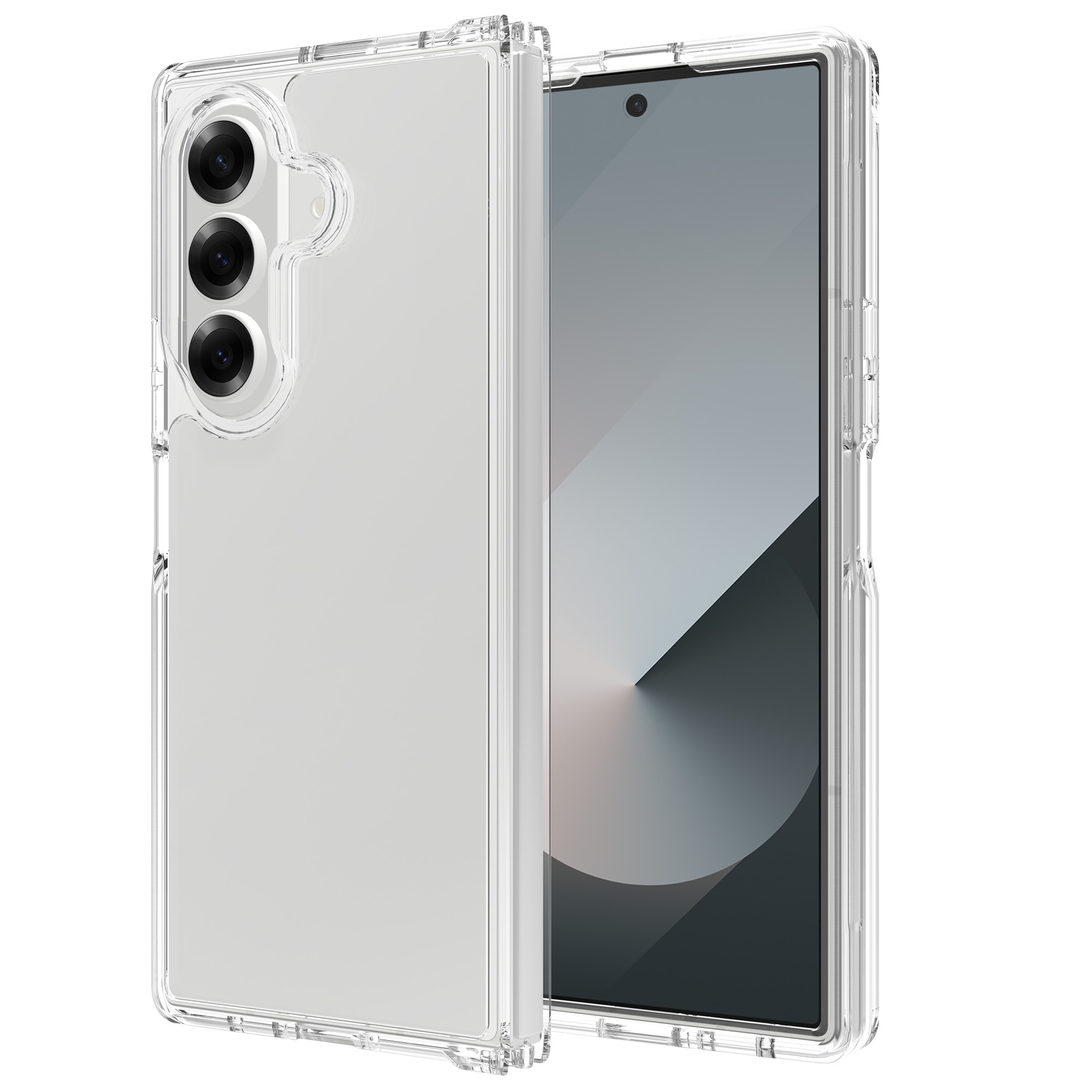 Coque hybride pour Samsung Galaxy Z Fold 7, transparent
