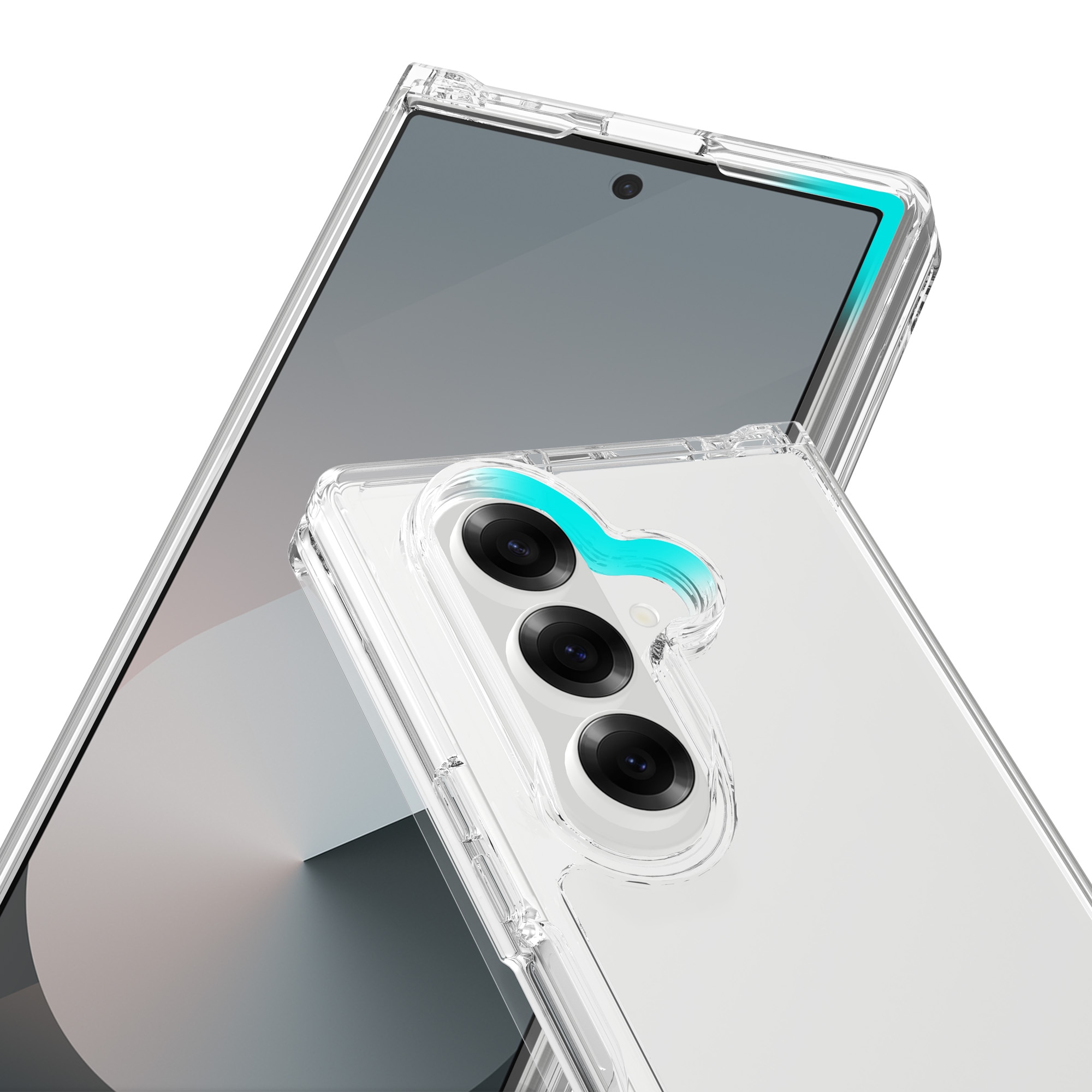 Coque hybride pour Samsung Galaxy Z Fold 7, transparent