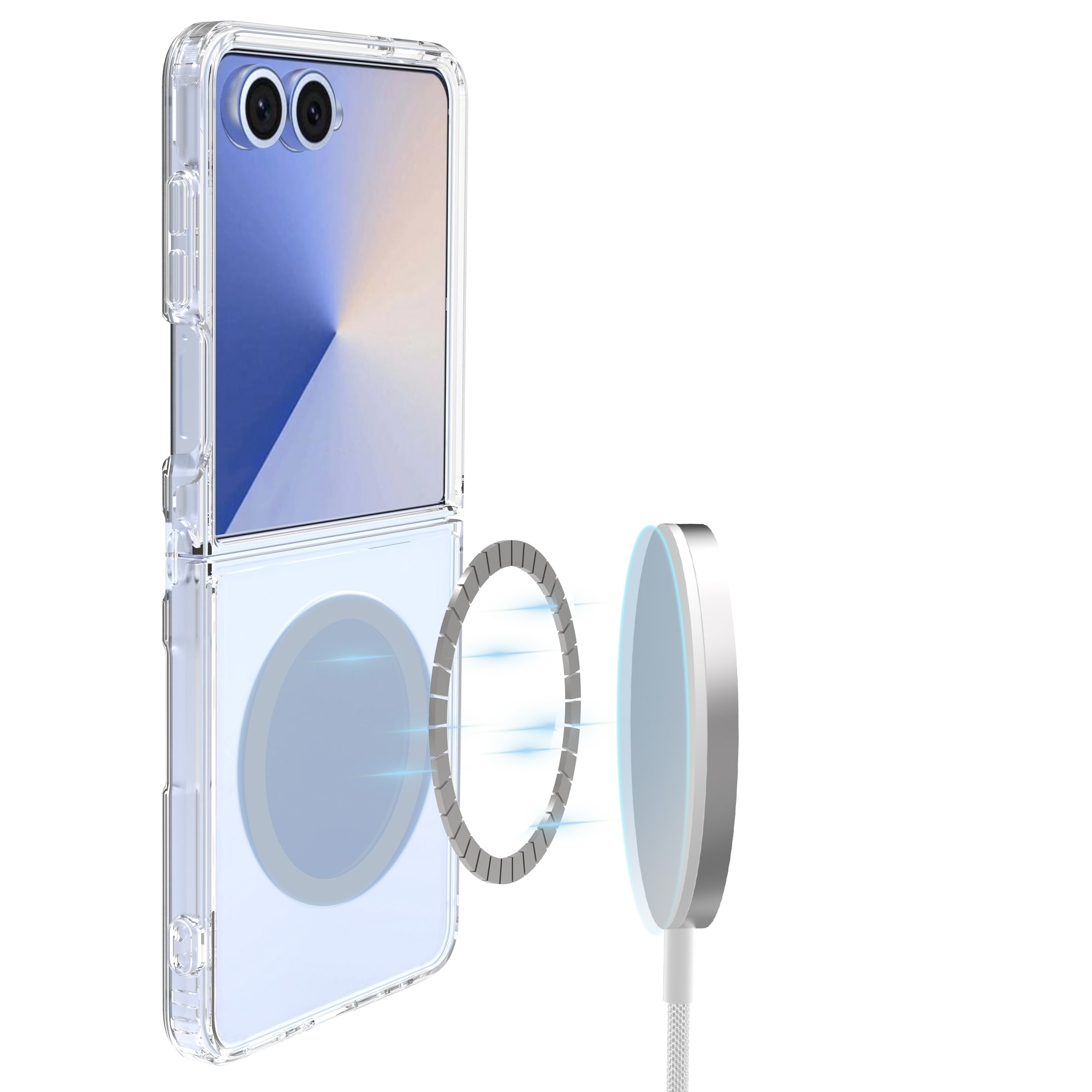 Coque hybride MagSafe Samsung Galaxy Z Flip 7 Transparent